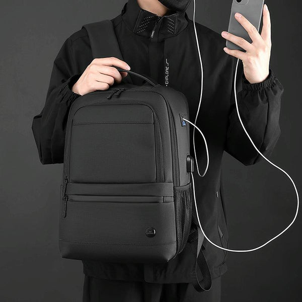 Men Usb Backpack With Charging Port Black Backpacks & Bags