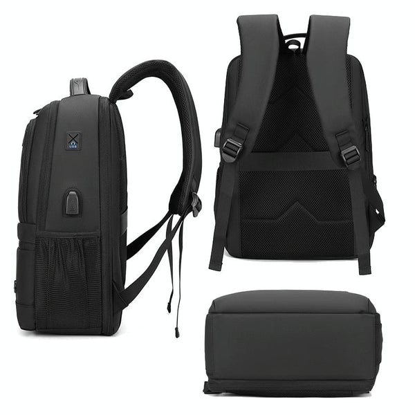 Men Usb Backpack With Charging Port Black Backpacks & Bags