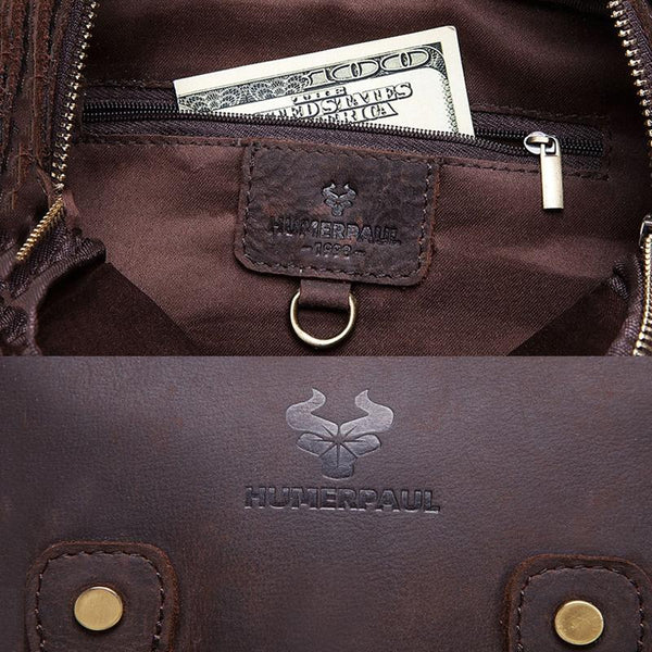 Retro Leather Men Crossbody Bag Brown Bags