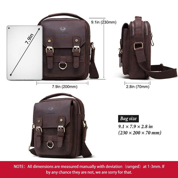 Retro Leather Men Crossbody Bag Brown Bags