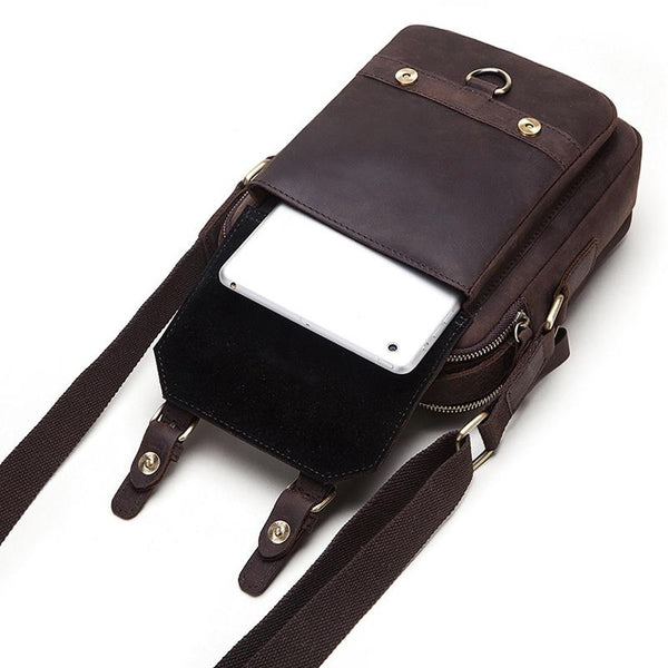 Retro Leather Men Crossbody Bag Brown Bags
