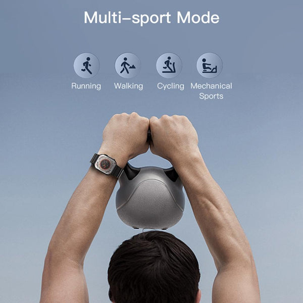 2.03 Inch Ip67 Waterproof Smart Watch Support Heart Rate / Blood Oxygen Monitoring Black Smart Watches