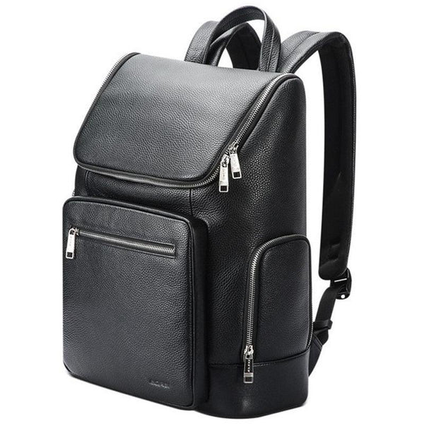 Large Capacity Waterproof Laptop Backpack In First Layer Cowhide Black Laptop Cases & Bags