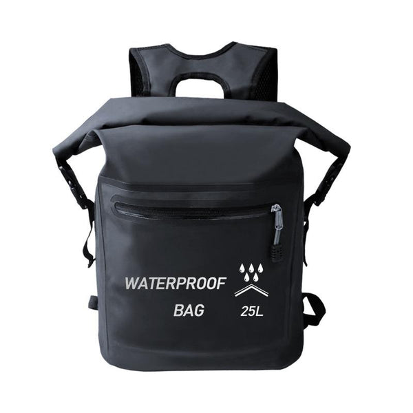 25L Waterproof Beach Bag For Swimming And Upstream Activities Black Dry Bags