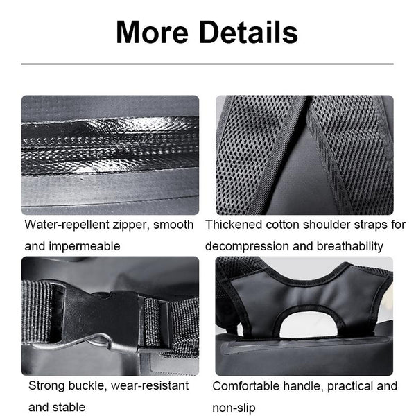 25L Waterproof Beach Bag For Swimming And Upstream Activities Black Dry Bags