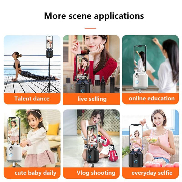 Black Smart Desktop Ptz With 360 Degree Rotation And Automatic Tracking Mounts & Holders