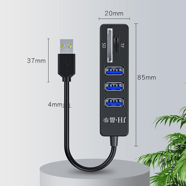 5 In 1 Usb2.0 Hub For Laptop Docking Black Usb Cables Hubs & Adapters