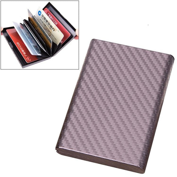 Aluminum Credit Card Holder Secure & Compact Carbon Black Business Card Holders