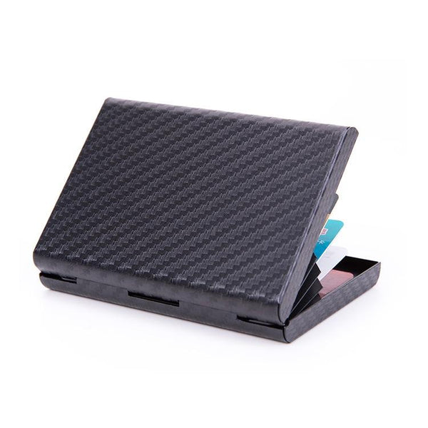 Aluminum Credit Card Holder Secure & Compact Carbon Black Business Card Holders