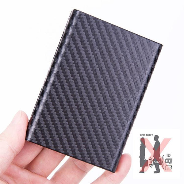 Aluminum Credit Card Holder Secure & Compact Carbon Black Business Card Holders