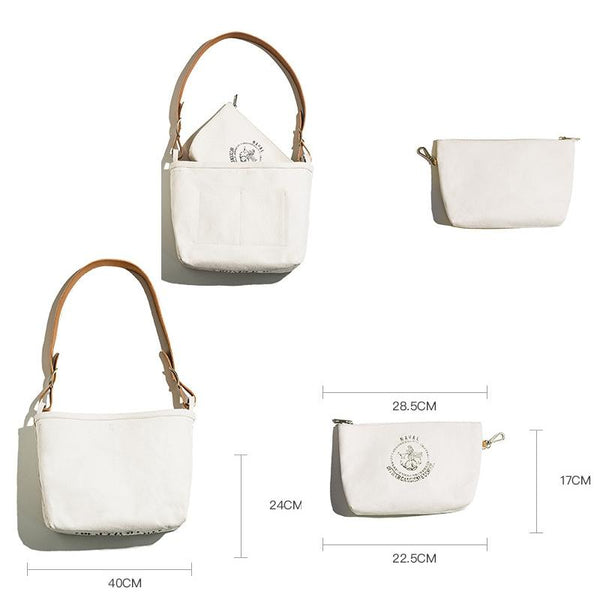 Retro Print Crossbody Bag White Bags