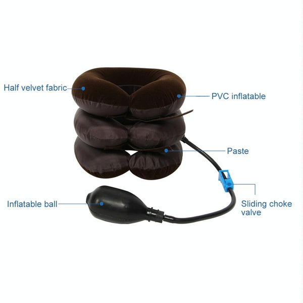 Soft Inflatable Neck Traction Device For Pain Relief Coffee Colour Other Orthopaedic Products