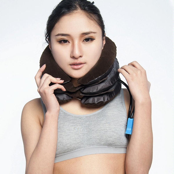 Soft Inflatable Neck Traction Device For Pain Relief Coffee Colour Other Orthopaedic Products