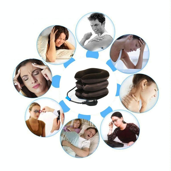Soft Inflatable Neck Traction Device For Pain Relief Coffee Colour Other Orthopaedic Products