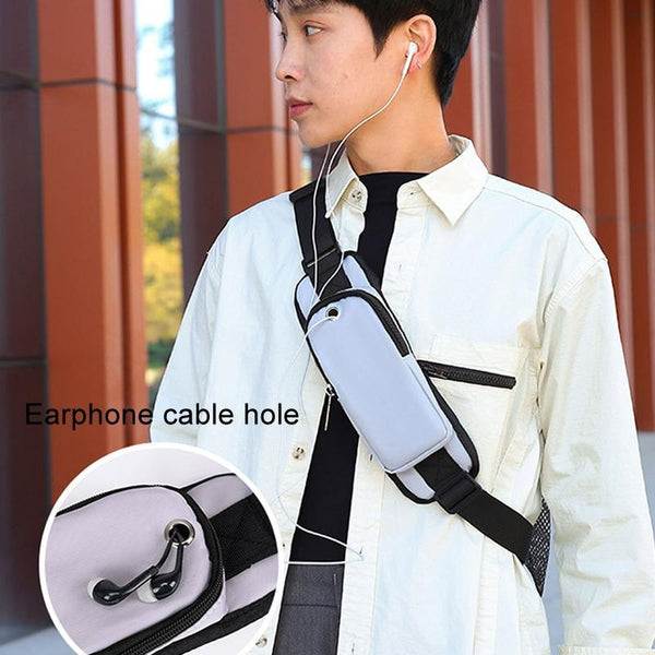 Men Oxford Cloth Chest Bag Casual Crossbody Shoulder Backpack Black Bags