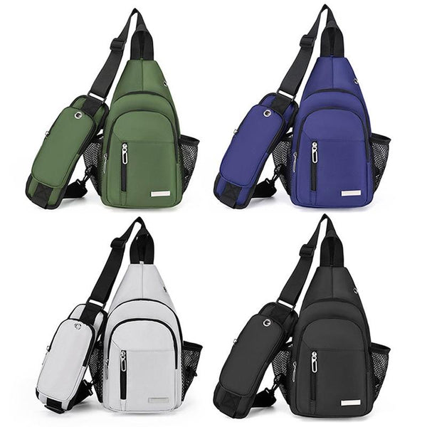 Men Oxford Cloth Chest Bag Casual Crossbody Shoulder Backpack Black Bags