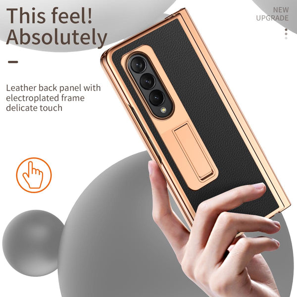 For Samsung Galaxy Z Fold4 5G Premium Litchi Leather Hinged Phone Case With Pen Green Cases Covers & Skins