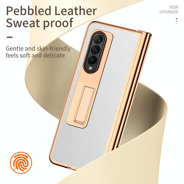 For Samsung Galaxy Z Fold4 5G Premium Litchi Leather Hinged Phone Case With Pen Green Cases Covers & Skins