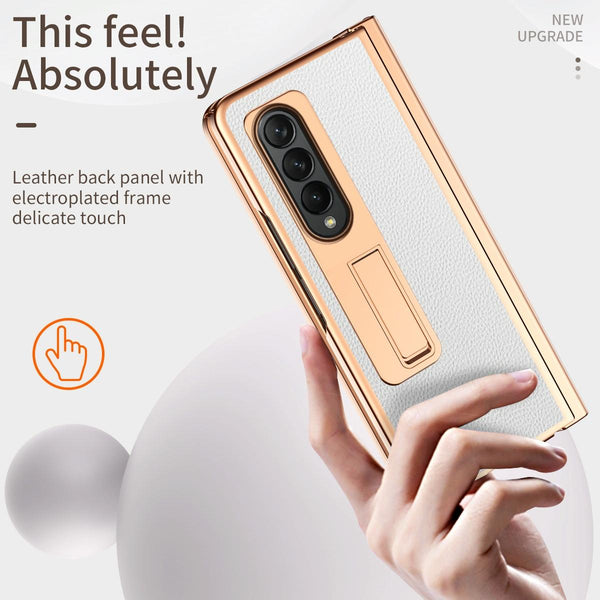 For Samsung Galaxy Z Fold4 5G Premium Litchi Leather Hinged Phone Case With Pen Green Cases Covers & Skins