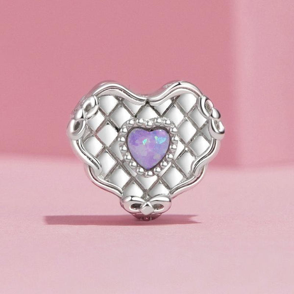 925 Sterling Silver Platinum Plated Heart Shaped Beads Bracelet Charms & Pendants