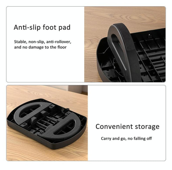 180 Degree Swing Footstool With Handle Black Ottomans Footstools & Poufs