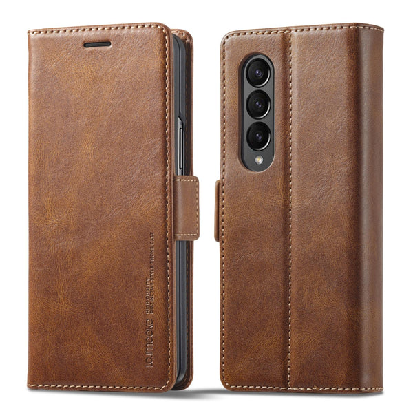 For Samsung Galaxy Z Fold4 5G Rfid Leather Phone Case Secure & Stylish Brown Cases Covers & Skins