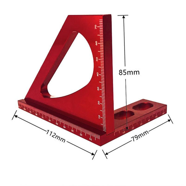 Aluminum Alloy 90 Degree Square Multi Function Ruler For Woodworking Woodcarving Hand Tools