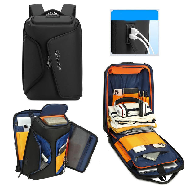 Water Resistant Anti Theft Laptop Backpack With Usb Port Black Laptop Cases & Bags