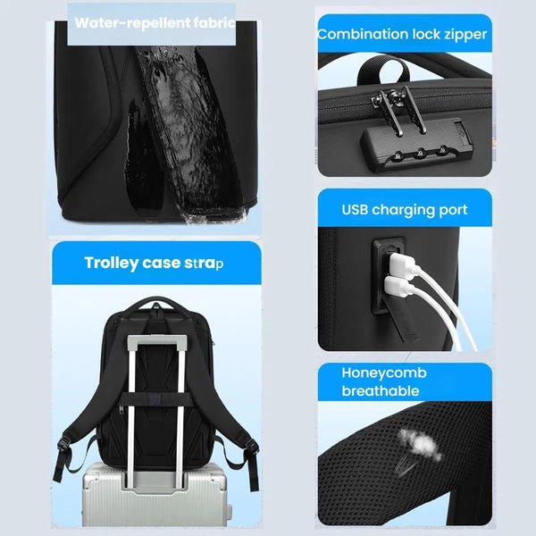 Water Resistant Anti Theft Laptop Backpack With Usb Port Black Laptop Cases & Bags