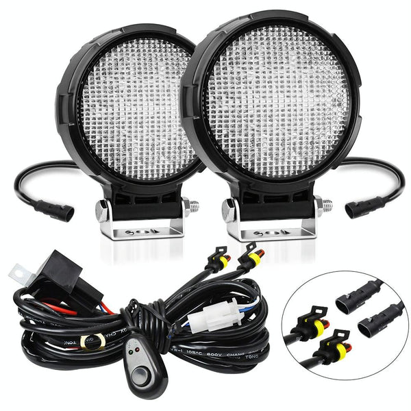 14W 9 30V Floodlight Mixed Luminous Inch Round Work Light With Wire Set Torches & Work Lights