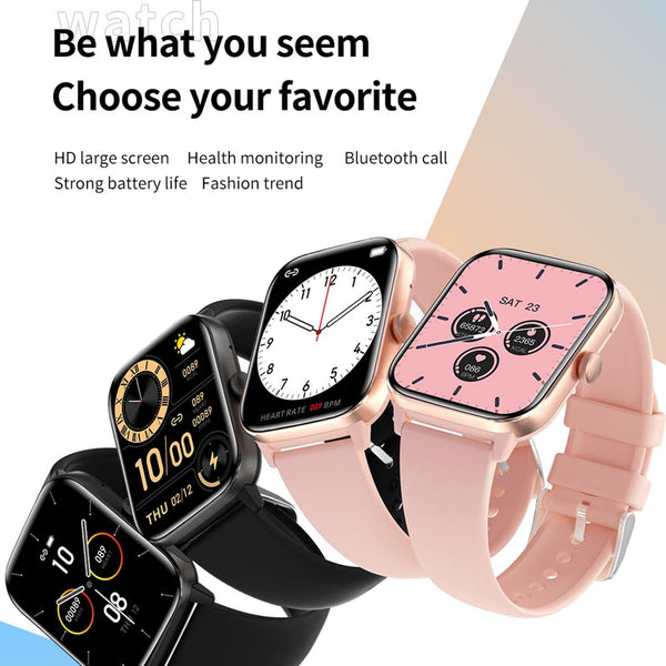 1.91 Inch Bt5.2 Smart Sport Watch Pink Sleep Heart Rate Oxygen Temp Blood Pressure_Pink Smart Watches