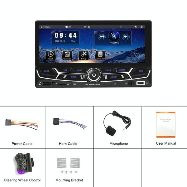 6.86 Inch Dual Butt Mp5 Player W / Backup Camera Bluetooth Carplay Other Car Video