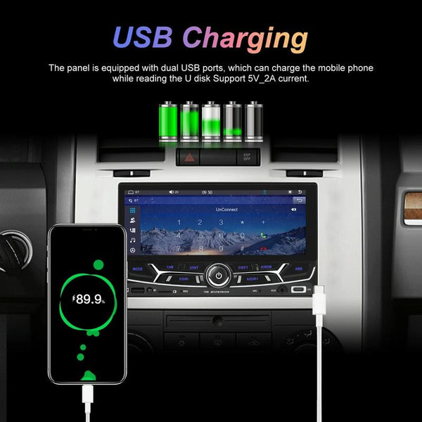 6.86 Inch Dual Butt Mp5 Player W / Backup Camera Bluetooth Carplay Other Car Video