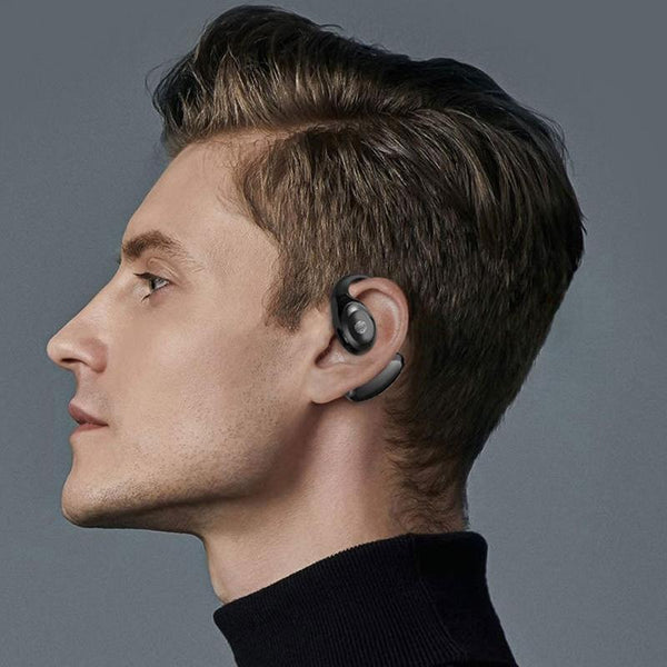 Waterproof Touch Control Wireless Earphones With Hook For Sports Black Earbuds