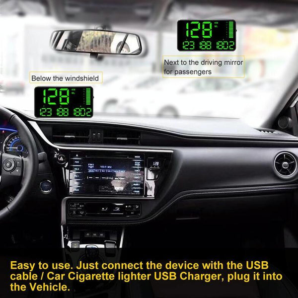 Universal 5.5 Inch Hud Car Head Up Display Locator Technology Speed Meter & Alarm Speedometers