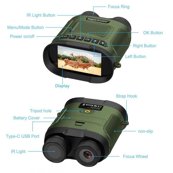 3 Digital Night Vision Binoculars With Ips Screen Black Binoculars & Monoculars