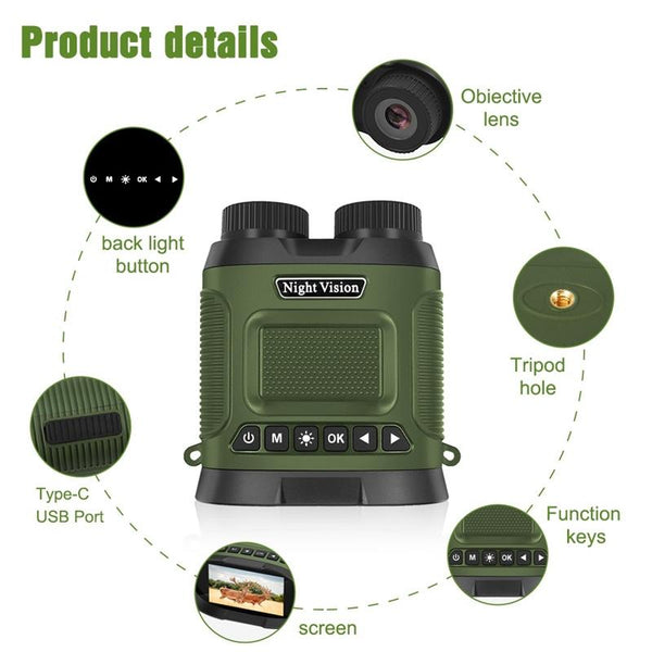 3 Digital Night Vision Binoculars With Ips Screen Black Binoculars & Monoculars