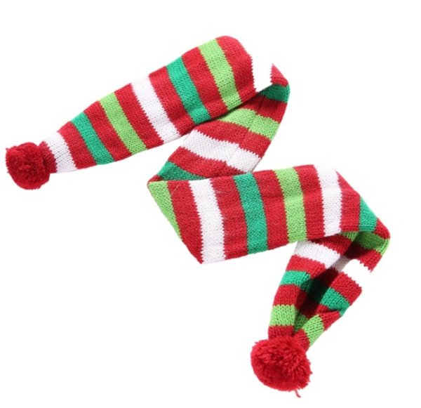 Dog Scarf Christmas Pet Accessories Winter Warmth Size Xs Red And Green Stripes Dog Clothing & Shoes