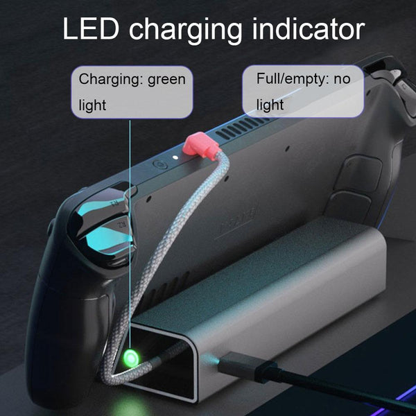 Steam Deck Charging Base Handheld Stand Charger Silver Gray Chargers & Charging Docks