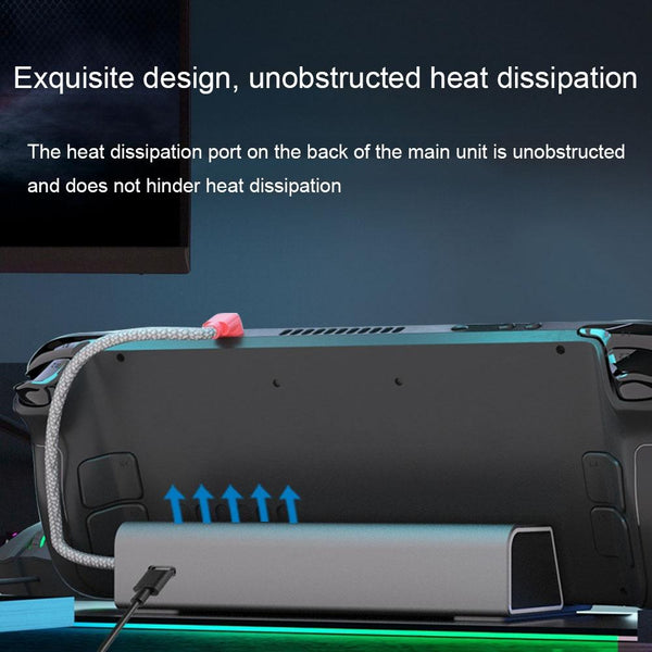 Steam Deck Charging Base Handheld Stand Charger Silver Gray Chargers & Charging Docks