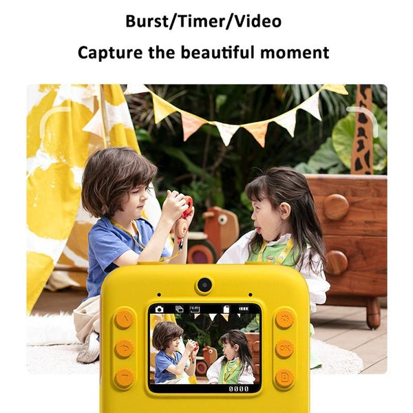 2 Inch Dual Lens Instant Print Camera For Children 4800W Pixel_Pink Digital Cameras
