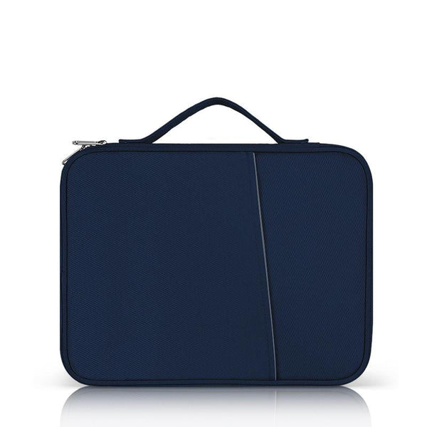 Leather Bag With Cloth Texture Blue Laptop Cases & Bags