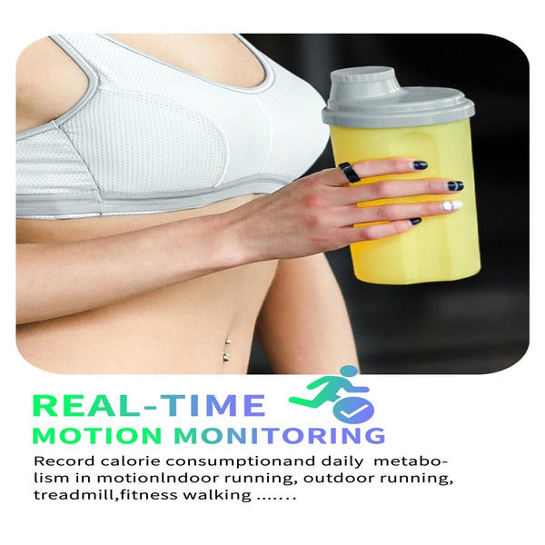 Smart Ring With Heart Rate Blood Oxygen Sleep & Sports Modes R8 Size 20 Black Activity Trackers