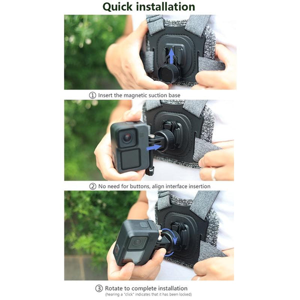 Three Piece Magnetic Gimbal Base Adapter For Gopro Insta360 Action Camera Other Camera & Photo Accs