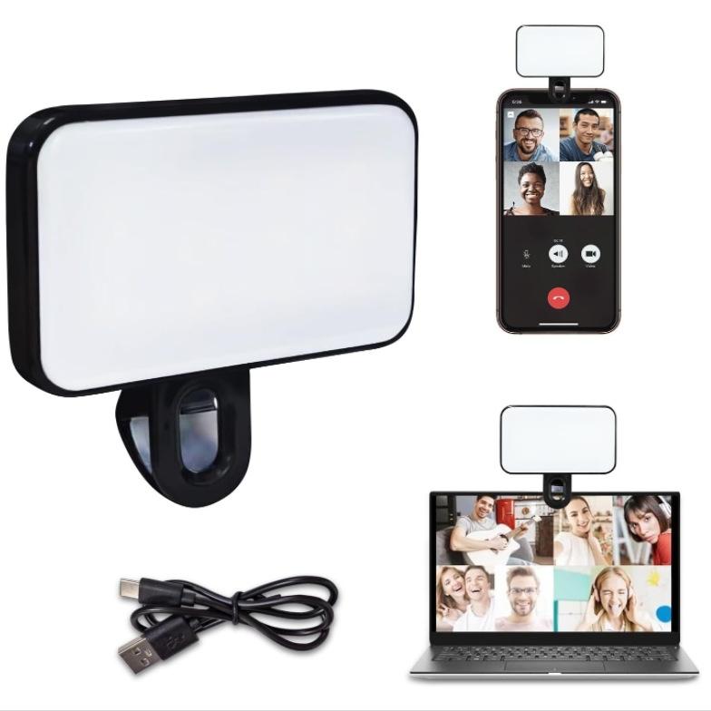 Rechargeable Selfie Light For Phone Laptop Tablet Black Selfie Lights