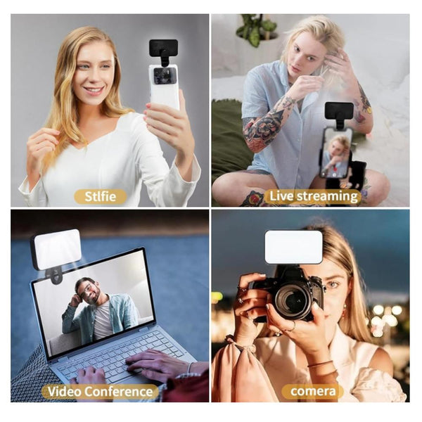 Rechargeable Selfie Light For Phone Laptop Tablet Black Selfie Lights