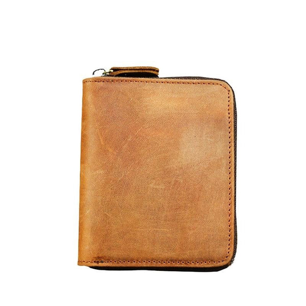 Leather Rfid Zip Wallet Blocking Compact Vertical 2 Wallets