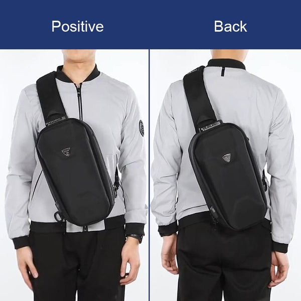 Waterproof Men Chest Bag Usb Charging Port Anti Theft Oxford Cloth Messenger Navy Blue Bags