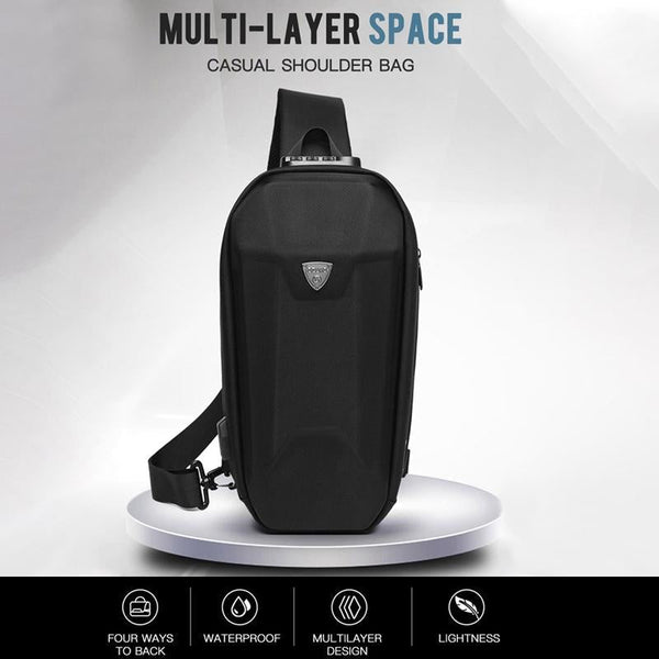 Waterproof Men Chest Bag Usb Charging Port Anti Theft Oxford Cloth Messenger Navy Blue Bags