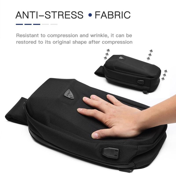 Waterproof Men Chest Bag Usb Charging Port Anti Theft Oxford Cloth Messenger Navy Blue Bags